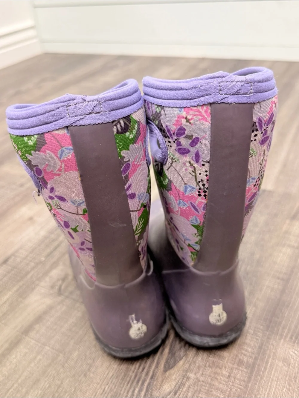 Bog rain waterproof boots purple kids size 1